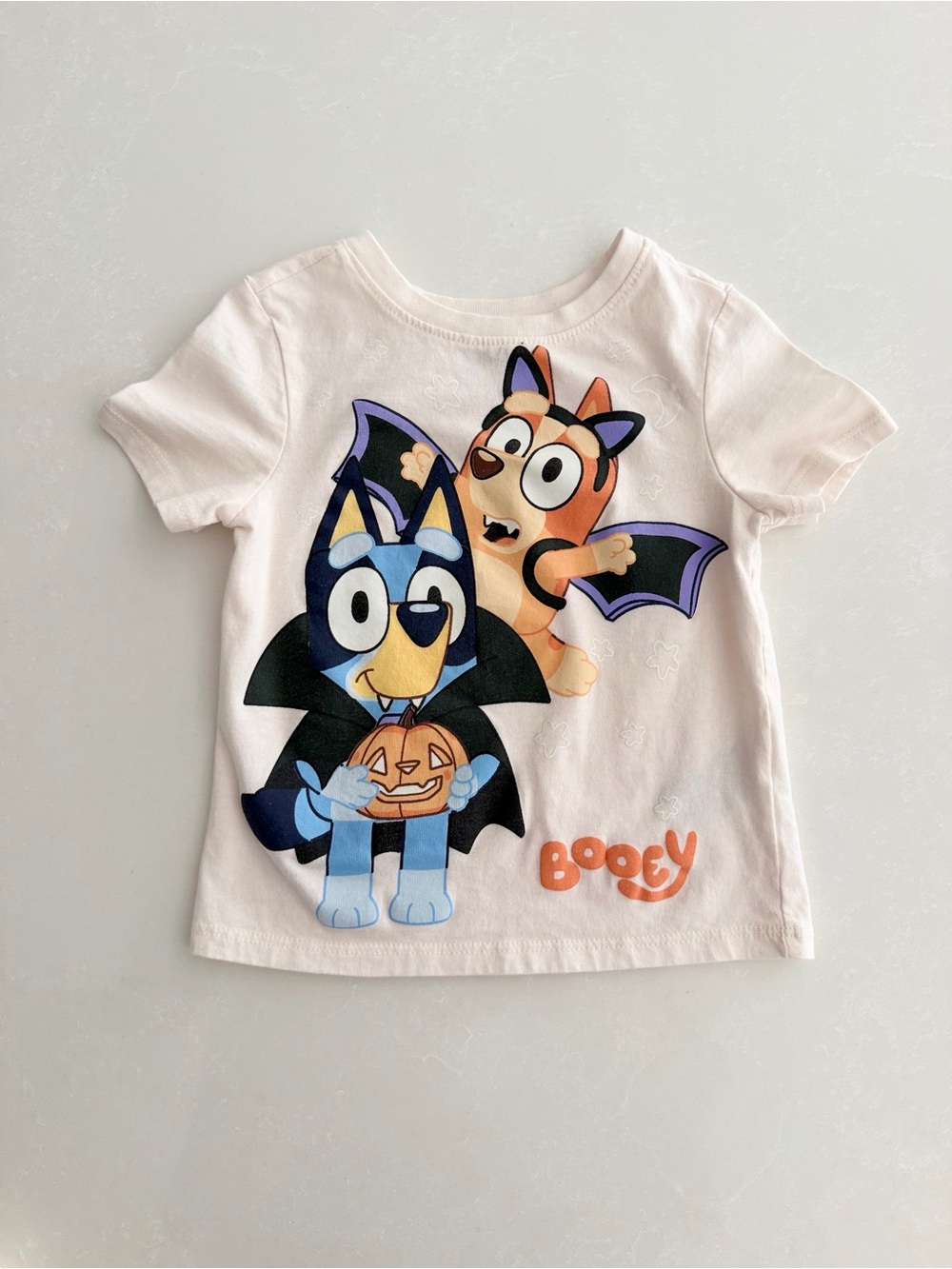 Official Bluey & Bingo Halloween Vampire Bat T-Shirt • Size 18-24M